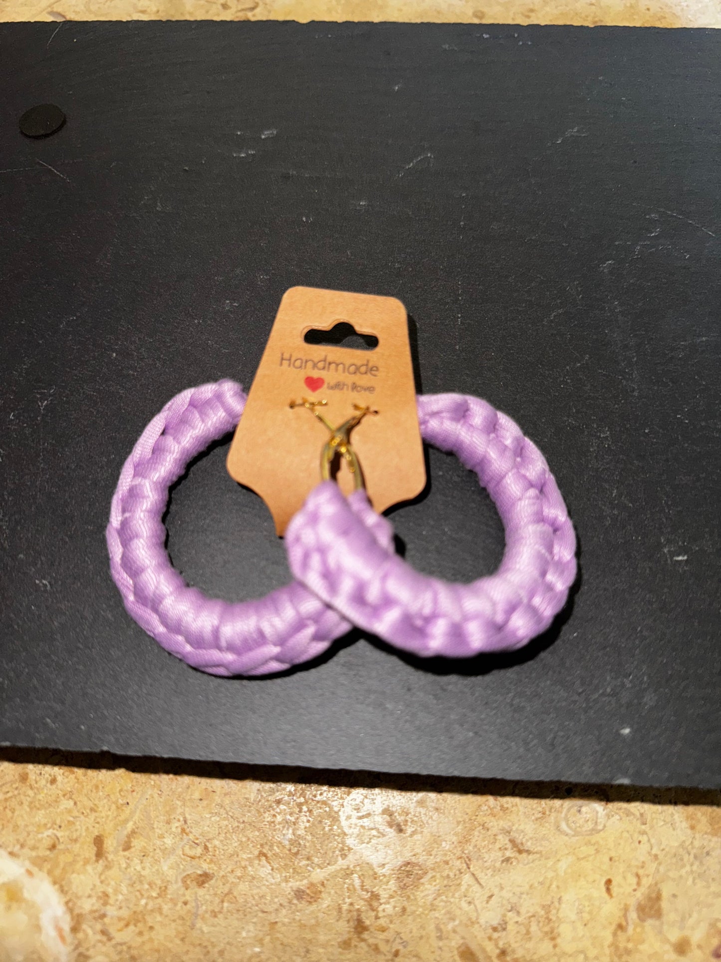 Crocheted earrings gold