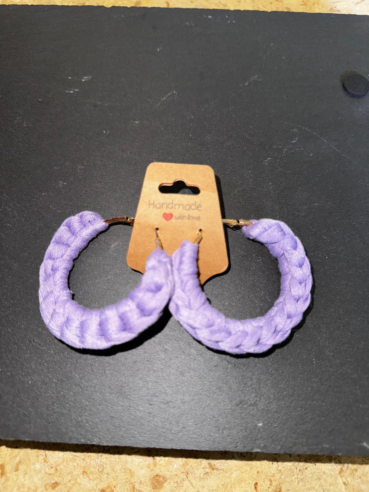 Crocheted earrings gold