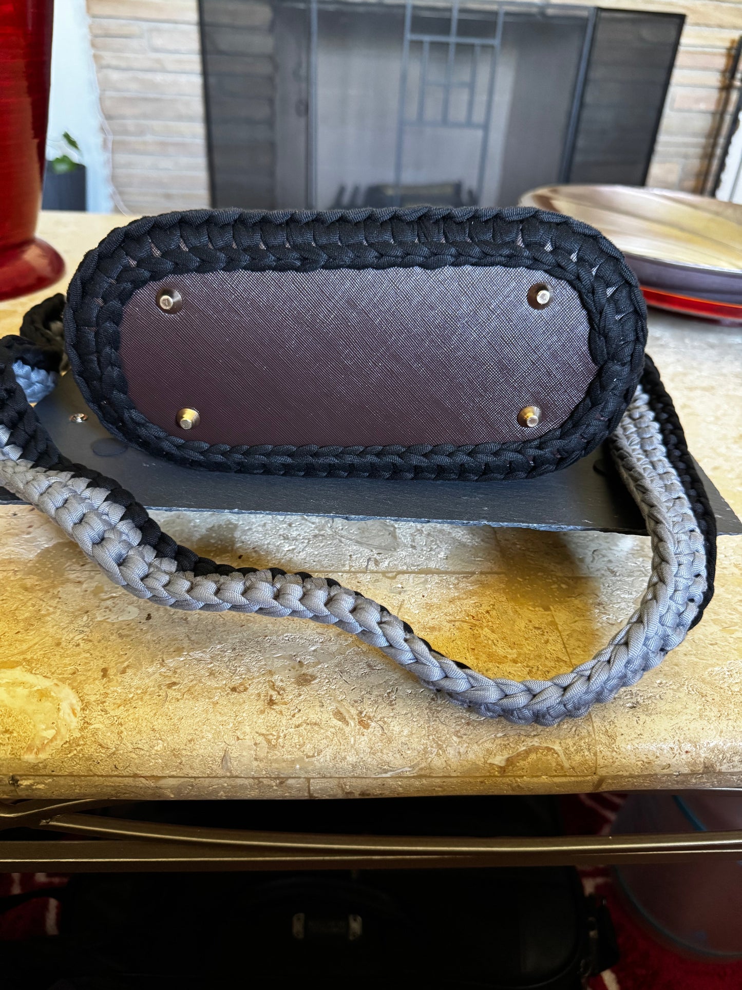 Black, Grey and White purse