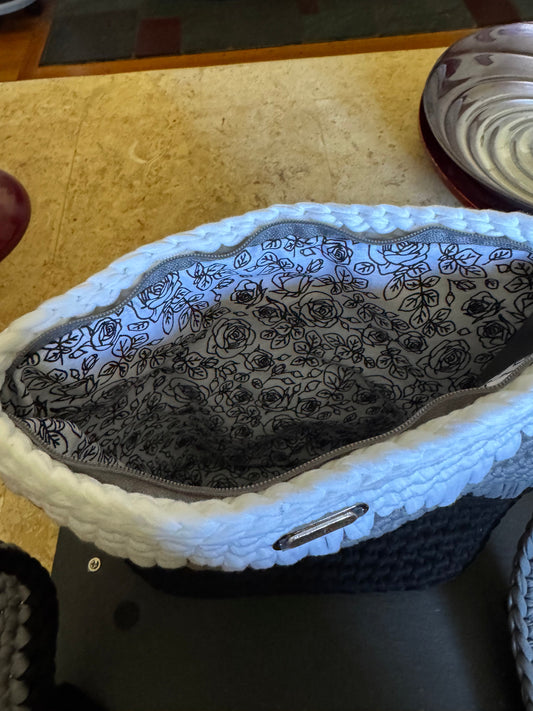 Black, Grey and White purse