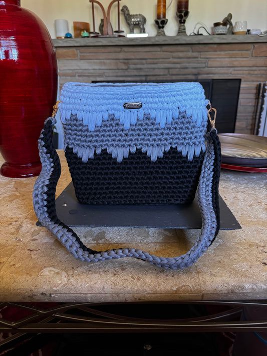 Black, Grey and White purse