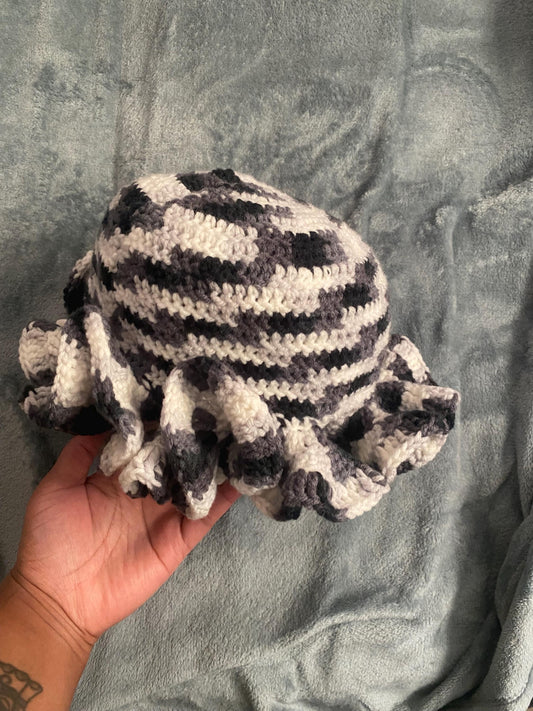 Crocheted ruffle hat